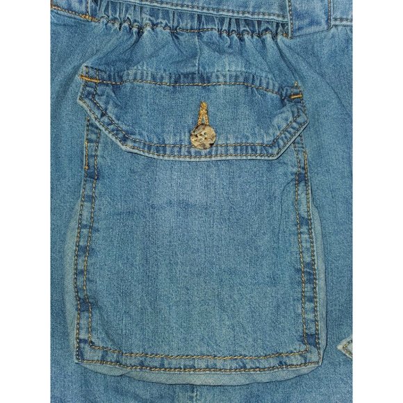 Urban Outfitters Shorts Fiona Blue Denim Belted Paper Bag Waist Sz S 1379 - Picture 8 of 11